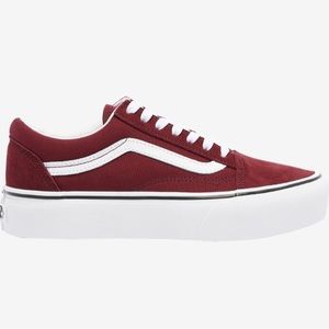 Burgundy Vans Old Skool Platform- US Woman’s size 9